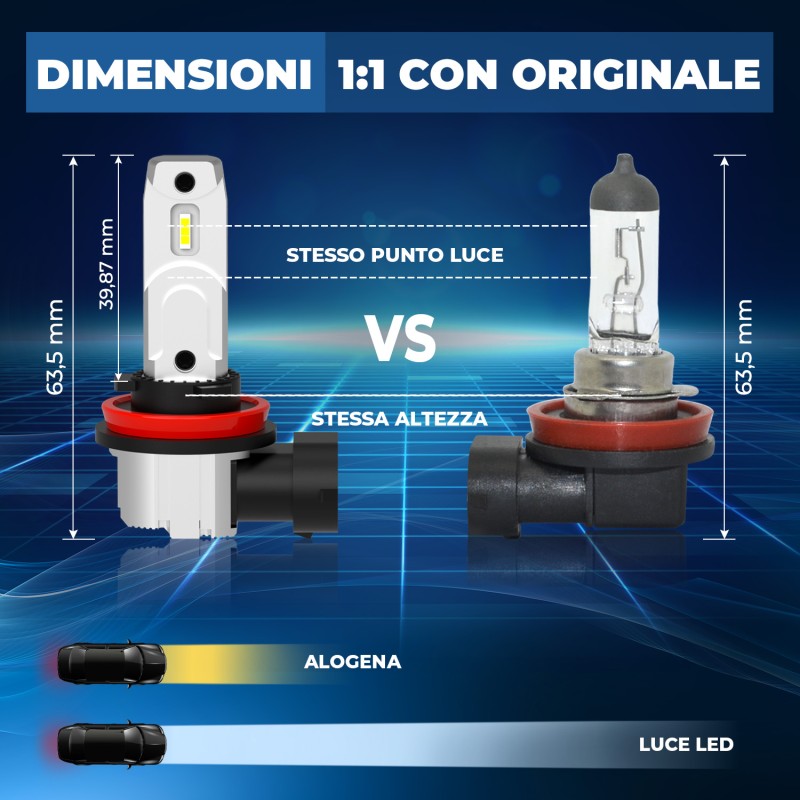 Kit Led Fendinebbia per INFINITI M35 (01/2005) 100% Compatibile H8H9H11 6000LM