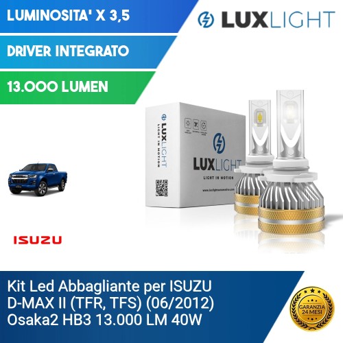 Kit Led Abbagliante per ISUZU D-MAX II (TFR, TFS) (06/2012) Osaka2 HB3 13.000 LM 40W