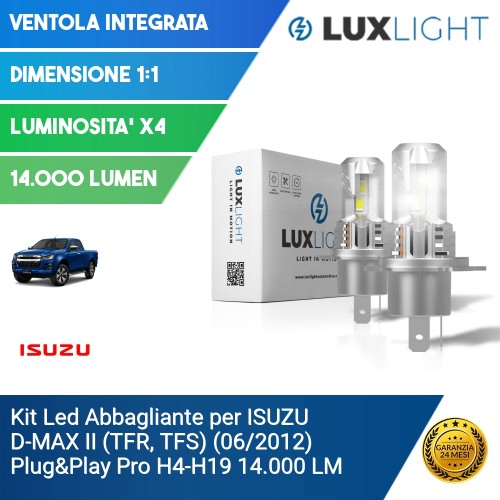 Kit Led Abbagliante per ISUZU D-MAX II (TFR, TFS) (06/2012) Plug&Play Pro H4-H19 14.000 LM