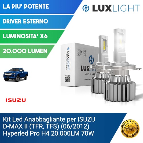 Kit Led Anabbagliante per ISUZU D-MAX II (TFR, TFS) (06/2012) Hyperled Pro H4 20.000LM 70W