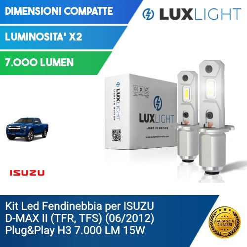 Kit Led Fendinebbia per ISUZU D-MAX II (TFR, TFS) (06/2012) Plug&Play H3 7.000 LM 15W