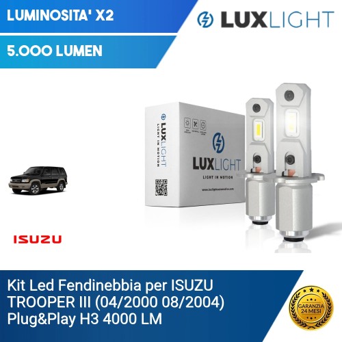 Kit Led Fendinebbia per ISUZU TROOPER III  (04/2000 08/2004) Plug&Play H3 4000 LM