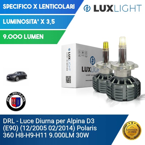 DRL - Luce Diurna per Alpina D3 (E90) (12/2005 02/2014) Polaris 360 H8-H9-H11 9.000LM 30W