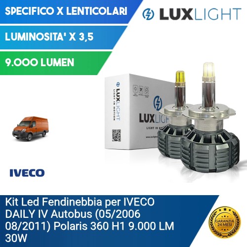 Kit Led Fendinebbia per IVECO DAILY IV Autobus (05/2006 08/2011) Polaris 360 H1 9.000 LM 30W