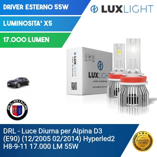 DRL - Luce Diurna per Alpina D3 (E90) (12/2005 02/2014) Hyperled2 H8-9-11 17.000 LM 55W