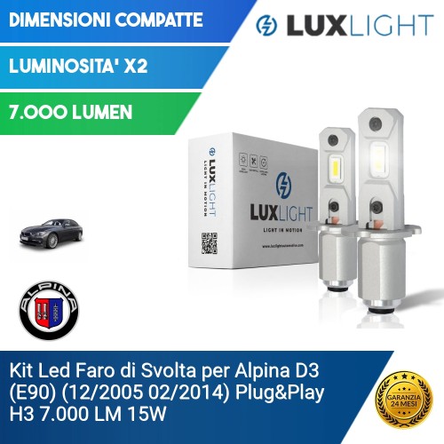 Kit Led Faro di Svolta per Alpina D3 (E90) (12/2005 02/2014) Plug&Play H3 7.000 LM 15W