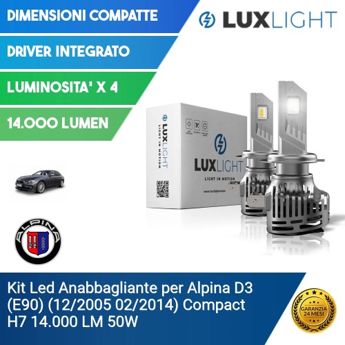 Kit Led Anabbagliante per Alpina D3 (E90) (12/2005 02/2014) Compact H7 14.000 LM 50W