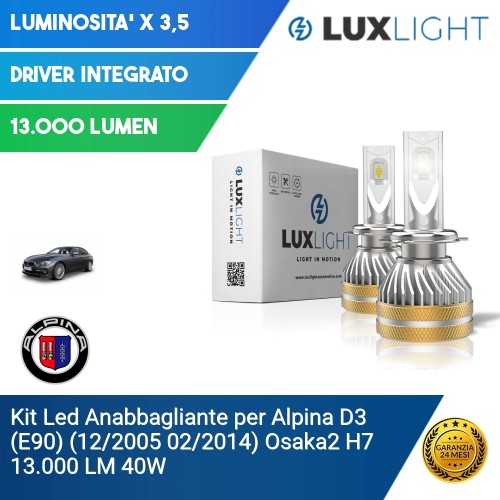 Kit Led Anabbagliante per Alpina D3 (E90) (12/2005 02/2014) Osaka2 H7 13.000 LM 40W