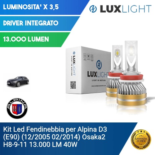 Kit Led Fendinebbia per Alpina D3 (E90) (12/2005 02/2014) Osaka2 H8-9-11 13.000 LM 40W