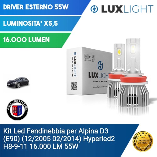 Kit Led Fendinebbia per Alpina D3 (E90) (12/2005 02/2014) Hyperled2 H8-9-11 16.000 LM 55W