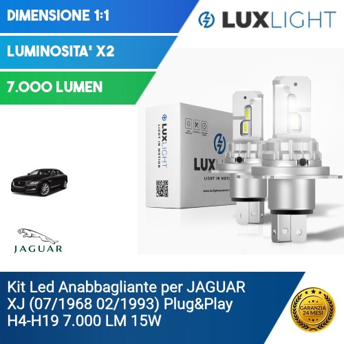 Kit Led Anabbagliante per JAGUAR XJ (07/1968 02/1993) Plug&Play H4-H19 7.000 LM 15W