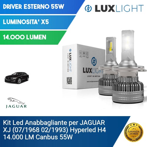 Kit Led Anabbagliante per JAGUAR XJ (07/1968 02/1993) Hyperled H4 14.000 LM Canbus 55W