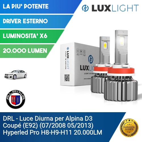 DRL - Luce Diurna per Alpina D3 Coupé (E92) (07/2008 05/2013) Hyperled Pro H8-H9-H11 20.000LM