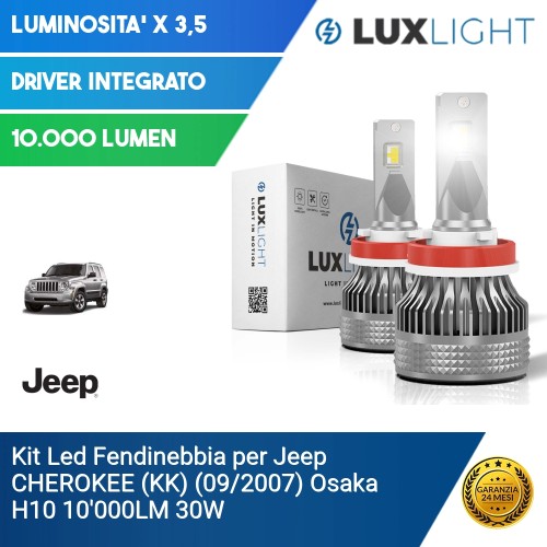 Kit Led Fendinebbia per Jeep CHEROKEE (KK) (09/2007) Osaka H10 10'000LM 30W