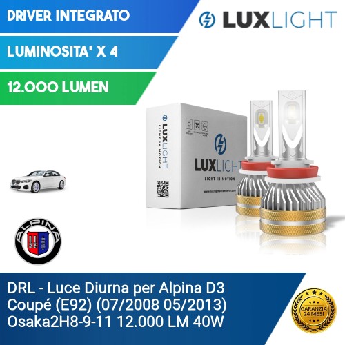 DRL - Luce Diurna per Alpina D3 Coupé (E92) (07/2008 05/2013) Osaka2H8-9-11 12.000 LM 40W