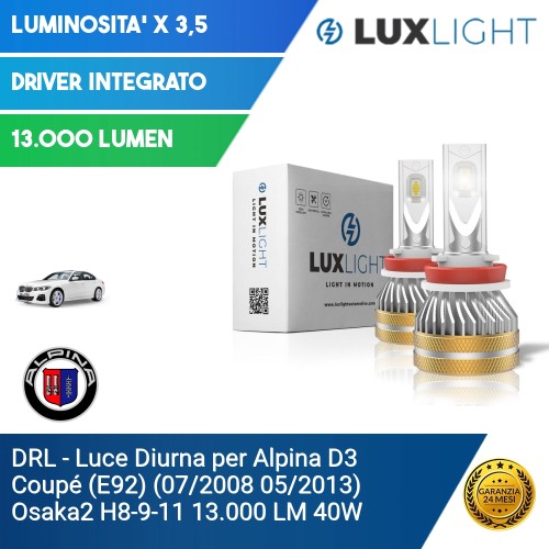 DRL - Luce Diurna per Alpina D3 Coupé (E92) (07/2008 05/2013) Osaka2 H8-9-11 13.000 LM 40W