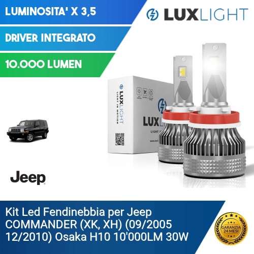 Kit Led Fendinebbia per Jeep COMMANDER (XK, XH) (09/2005 12/2010) Osaka H10 10'000LM 30W