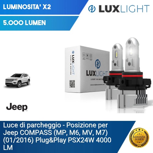 Luce di parcheggio - Posizione per Jeep COMPASS (MP, M6, MV, M7) (01/2016) Plug&Play PSX24W 4000 LM