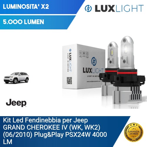 Kit Led Fendinebbia per Jeep GRAND CHEROKEE IV (WK, WK2) (06/2010) Plug&Play PSX24W 4000 LM