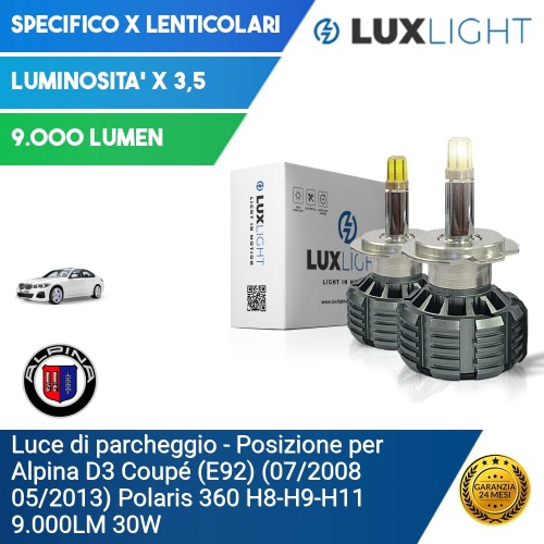 Luce di parcheggio - Posizione per Alpina D3 Coupé (E92) (07/2008 05/2013) Polaris 360 H8-H9-H11 9.000LM 30W