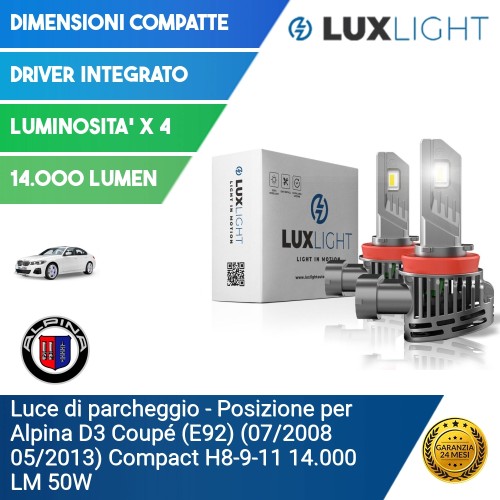 Luce di parcheggio - Posizione per Alpina D3 Coupé (E92) (07/2008 05/2013) Compact H8-9-11 14.000 LM 50W