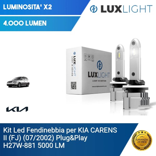 Kit Led Fendinebbia per KIA CARENS II (FJ) (07/2002) Plug&Play H27W-881 5000 LM