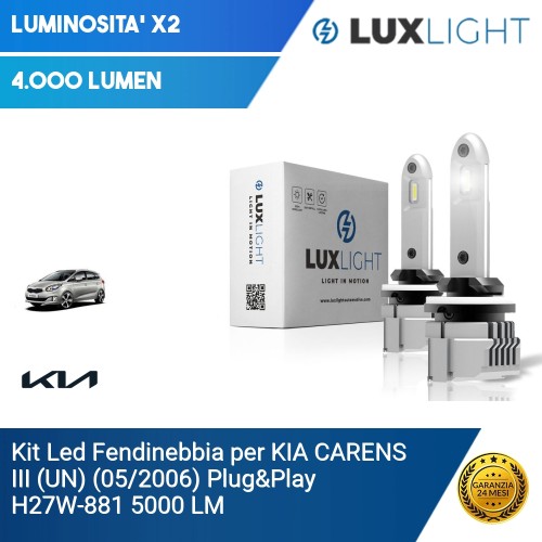 Kit Led Fendinebbia per KIA CARENS III (UN) (05/2006) Plug&Play H27W-881 5000 LM