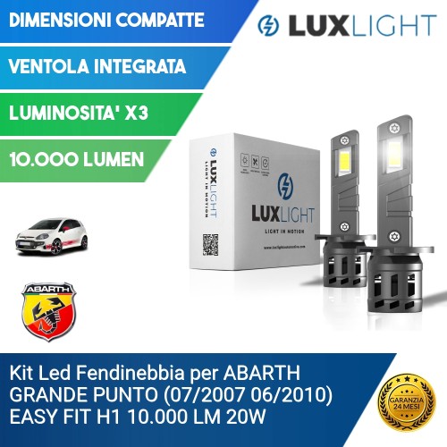 Kit Led Fendinebbia per ABARTH GRANDE PUNTO (07/2007 06/2010) EASY FIT H1 10.000 LM 20W