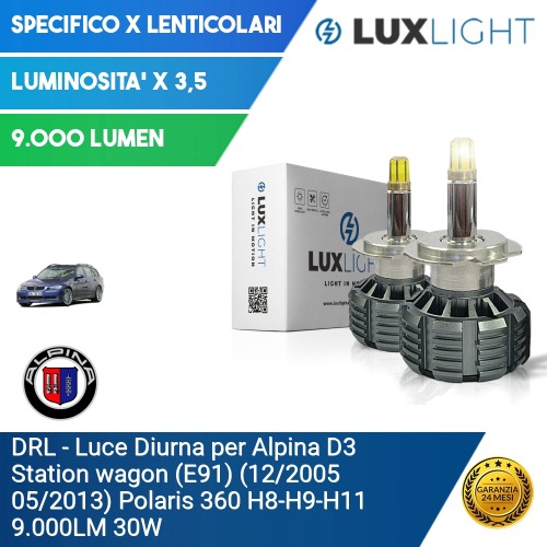 DRL - Luce Diurna per Alpina D3 Station wagon (E91) (12/2005 05/2013) Polaris 360 H8-H9-H11 9.000LM 30W