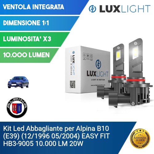 Kit Led Abbagliante per Alpina B10 (E39) (12/1996 05/2004) EASY FIT HB3-9005 10.000 LM 20W