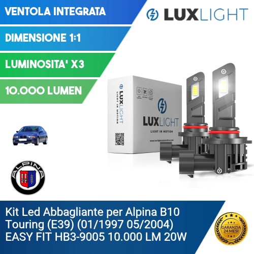 Kit Led Abbagliante per Alpina B10 Touring (E39) (01/1997 05/2004) EASY FIT HB3-9005 10.000 LM 20W