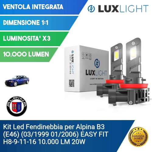 Kit Led Fendinebbia per Alpina B3 (E46) (03/1999 01/2006) EASY FIT H8-9-11-16 10.000 LM 20W