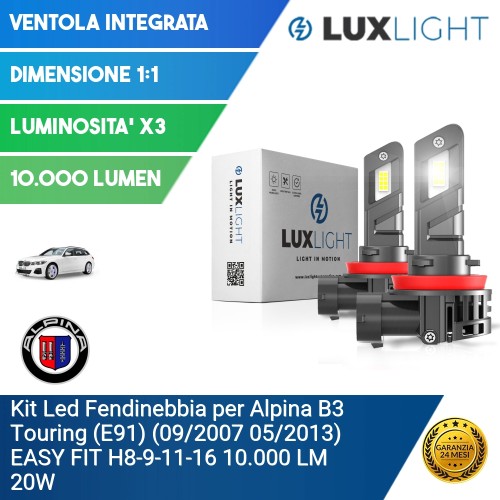 Kit Led Fendinebbia per Alpina B3 Touring (E91) (09/2007 05/2013) EASY FIT H8-9-11-16 10.000 LM 20W