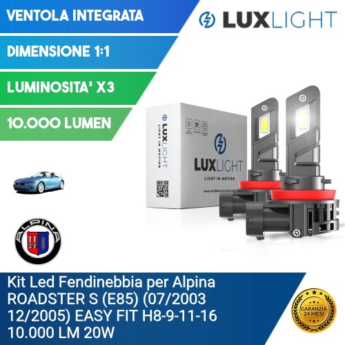 Kit Led Fendinebbia per Alpina ROADSTER S (E85) (07/2003 12/2005) EASY FIT H8-9-11-16 10.000 LM 20W