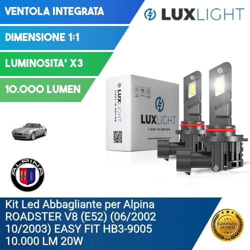 Kit Led Abbagliante per Alpina ROADSTER V8 (E52) (06/2002 10/2003) EASY FIT HB3-9005 10.000 LM 20W