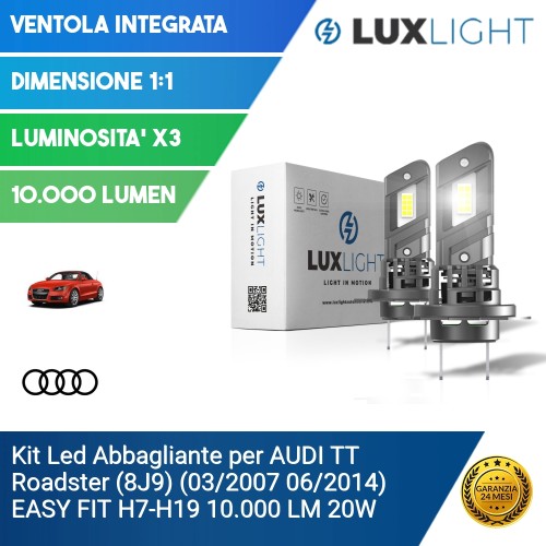 Kit Led Abbagliante per AUDI TT Roadster (8J9) (03/2007 06/2014) EASY FIT H7-H18 10.000 LM 20W