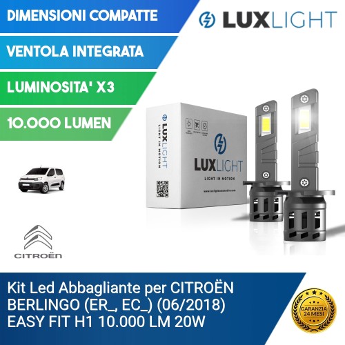 Kit Led Abbagliante per CITROËN BERLINGO (ER_, EC_) (06/2018) EASY FIT H1 10.000 LM 20W