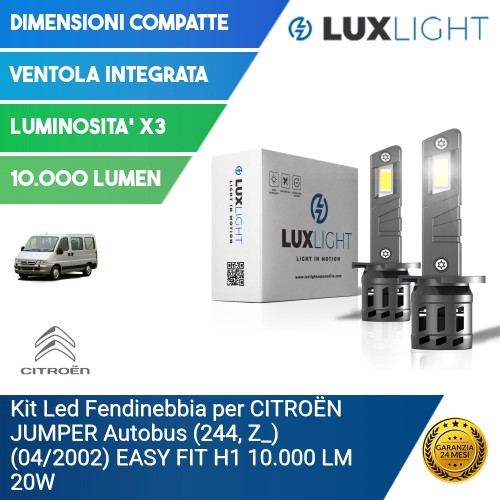 Kit Led Fendinebbia per CITROËN JUMPER Autobus (244, Z_) (04/2002) EASY FIT H1 10.000 LM 20W