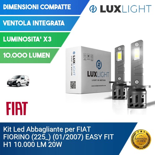 Kit Led Abbagliante per FIAT FIORINO (225_) (01/2007) EASY FIT H1 10.000 LM 20W