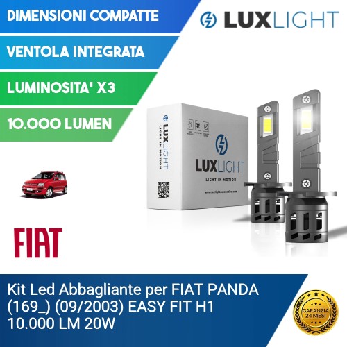 Kit Led Abbagliante per FIAT PANDA (169_) (09/2003) EASY FIT H1 10.000 LM 20W