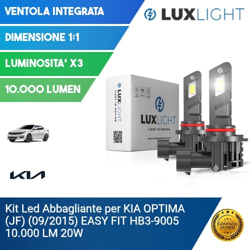 Kit Led Abbagliante per KIA OPTIMA (JF) (09/2015) EASY FIT HB3-9005 10.000 LM 20W