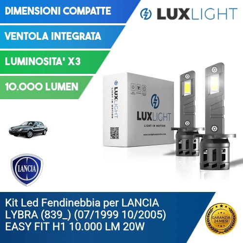 Kit Led Fendinebbia per LANCIA LYBRA (839_) (07/1999 10/2005) EASY FIT H1 10.000 LM 20W