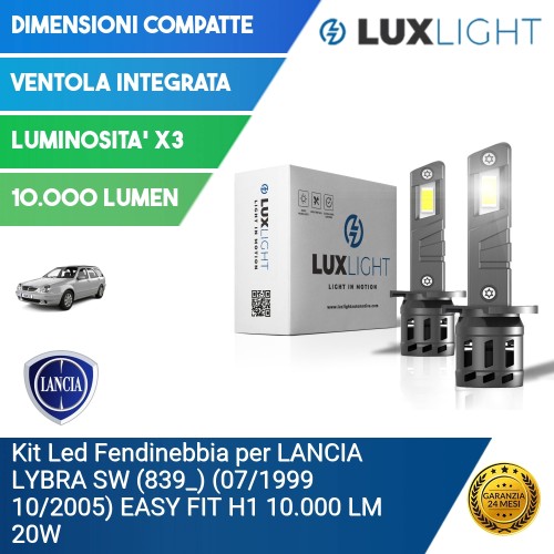 Kit Led Fendinebbia per LANCIA LYBRA SW (839_) (07/1999 10/2005) EASY FIT H1 10.000 LM 20W