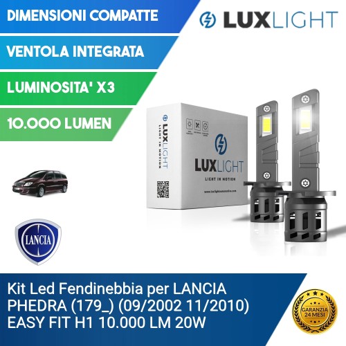 Kit Led Fendinebbia per LANCIA PHEDRA (179_) (09/2002 11/2010) EASY FIT H1 10.000 LM 20W