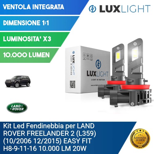 Kit Led Fendinebbia per LAND ROVER FREELANDER 2 (L359) (10/2006 12/2015) EASY FIT H8-9-11-16 10.000 LM 20W