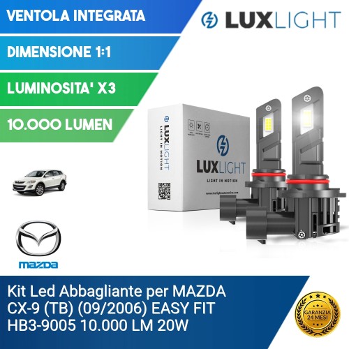 Kit Led Abbagliante per MAZDA CX-9 (TB) (09/2006) EASY FIT HB3-9005 10.000 LM 20W