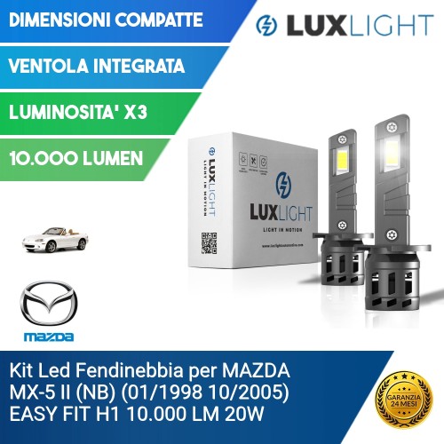 Kit Led Fendinebbia per MAZDA MX-5 II (NB) (01/1998 10/2005) EASY FIT H1 10.000 LM 20W