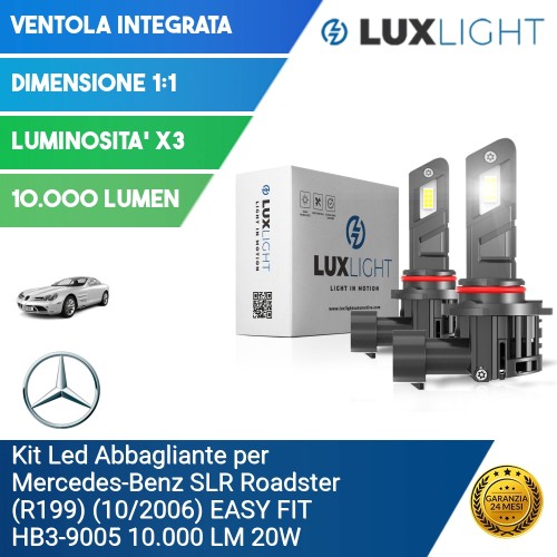 Kit Led Abbagliante per Mercedes-Benz SLR Roadster (R199) (10/2006) EASY FIT HB3-9005 10.000 LM 20W