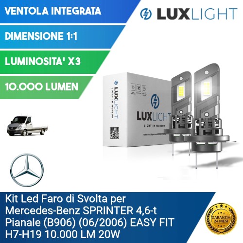 Kit Led Faro di Svolta per Mercedes-Benz SPRINTER 4,6-t Pianale (B906) (06/2006) EASY FIT H7-H18 10.000 LM 20W