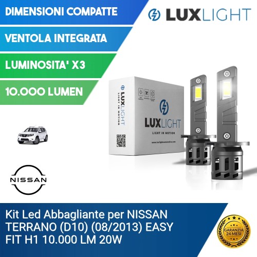 Kit Led Abbagliante per NISSAN TERRANO (D10) (08/2013) EASY FIT H1 10.000 LM 20W